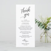 の結婚ディナー、配置設定サンキューカード プログラム (スタンド正面)