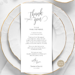 の結婚ディナー、配置設定サンキューカード プログラム