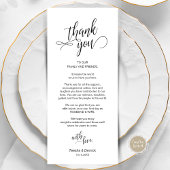の結婚ディナー、配置設定サンキューカード プログラム