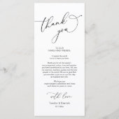 の結婚ディナー、配置設定サンキューカード プログラム (正面)