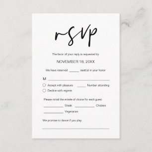 の結婚ディナーRSVP、食事のオプション、曲のリクエスト エンクロージャーカード