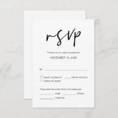 の結婚ディナーRSVP、食事オプション エンクロージャーカード (正面/裏面)