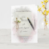 の結婚デイジーとペン付きジャーナル カード (黄色い花)