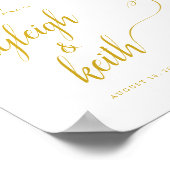 の結婚トレンディー書のウェルカムサイン ポスター (角)