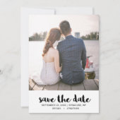 の結婚ドット黒と白の日付写真を保存 セーブザデート (正面)