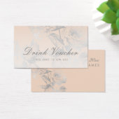 の結婚ドリンク券シンプルフローラシルバー赤面 (デスク)