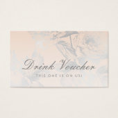 の結婚ドリンク券シンプルフローラシルバー赤面 (正面)