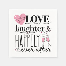 の結婚ナプキンピンクとブラック スタンダードカクテルナプキン