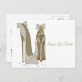 の結婚ハイヒール紙製品 案内ポストカード (正面/裏面)