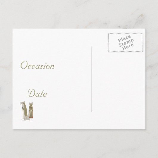 の結婚ハイヒール紙製品 案内ポストカード (裏面)