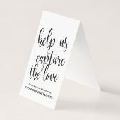 の結婚ハッシュタグのサイン書道の白黒 (裏面)