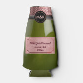 の結婚ハッシュタグピンクローズシャンパーニュ ボトルクーラー (正面)