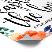 の結婚ハッシュタグフローラ水色8x10サイン ポスター (角)