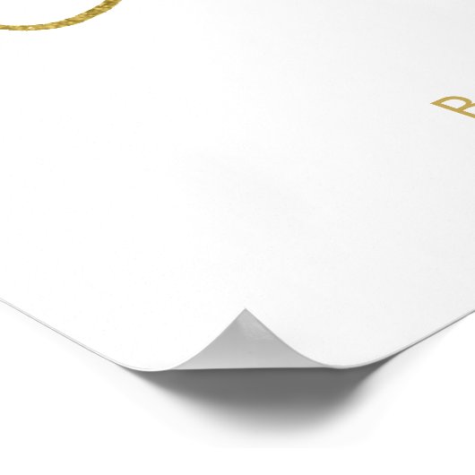 の結婚ハッシュタグ記号金ゴールドと白 ポスター (角)