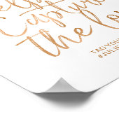 の結婚ハッシュタグ8x10スタイリッシュバラ金ゴールド署名 ポスター (角)