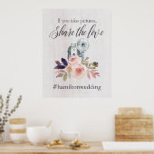 の結婚ハッシュタグinstagram記号 ポスター (キッチン)