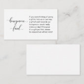 の結婚ハネムーン基金モダン手書き脚本 エンクロージャーカード (正面/裏面)