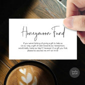 の結婚ハネムーン基金モダン手書き脚本 エンクロージャーカード