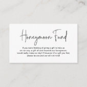 の結婚ハネムーン基金モダン手書き脚本 エンクロージャーカード (正面)