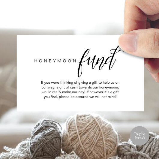 の結婚ハネムーン基金、ウィッシュ、キャッシュ、クモダンラス エンクロージャーカード