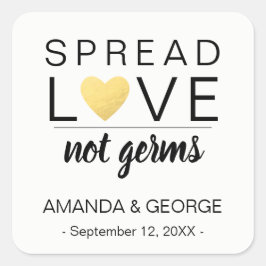 の結婚ハンドサニタイザラベルパーソナライズされた金ゴールド スクエアシール