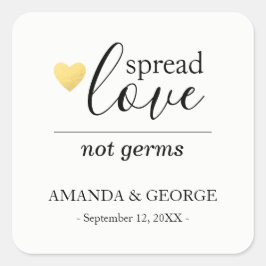 の結婚ハンドサニタイザラベルパーソナライズされた金ゴールド スクエアシール