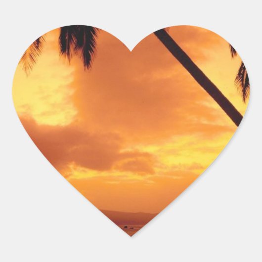 の結婚ハートのヤシの木の水の結婚ハート ハートシール (正面)