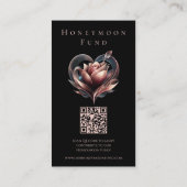 の結婚ハートの登モダン録バラ 名刺 (裏面)