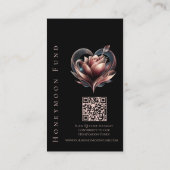 の結婚ハートの登モダン録赤面バラ 名刺 (裏面)