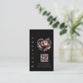 の結婚ハートの登モダン録赤面バラ 名刺 (スタンド正面)