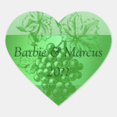 の結婚ハートグリパーソナライズされたンカスタムワインラベル ハートシール (正面)