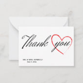 の結婚ハートサンキューカード ノートカード (正面)