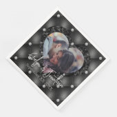 の結婚ハートフレームカスタムフォトブラックダイヤモンド (コーナー)