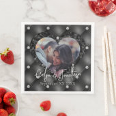 の結婚ハートフレームカスタムフォトブラックダイヤモンド (インサイチュ)