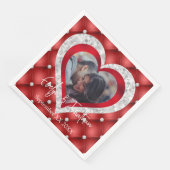 の結婚ハートフレームカスタムフォトレッドダイヤモンド (コーナー)