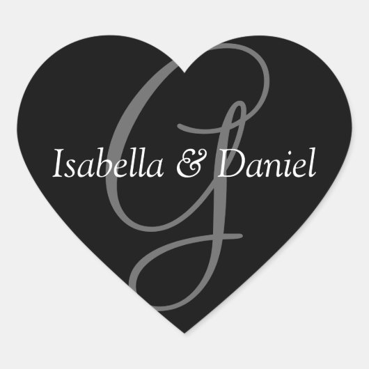 の結婚ハートモノグラム結婚シールのモノグラム ハートシール (正面)