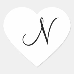 の結婚ハートモノグラムNのシ結婚ール・シール ハートシール