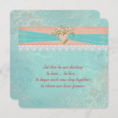 の結婚ハートリボン招待状 招待状 (正面/裏面)