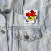 の結婚ハート下のリングや輪 缶バッジ (インサイチュ)