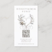 の結婚ハート付き登録白い花 名刺 (裏面)