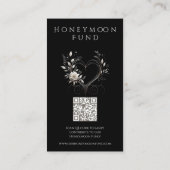 の結婚ハート付き登録白い花 名刺 (裏面)