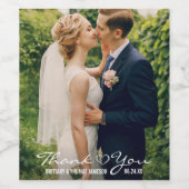 の結婚ハート写真ありがとうありがとうきらめくワイン&ワイン ワインラベル (シングルラベル)