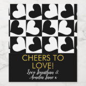 の結婚ハート愛の記念日応援 ワインラベル (シングルラベル)