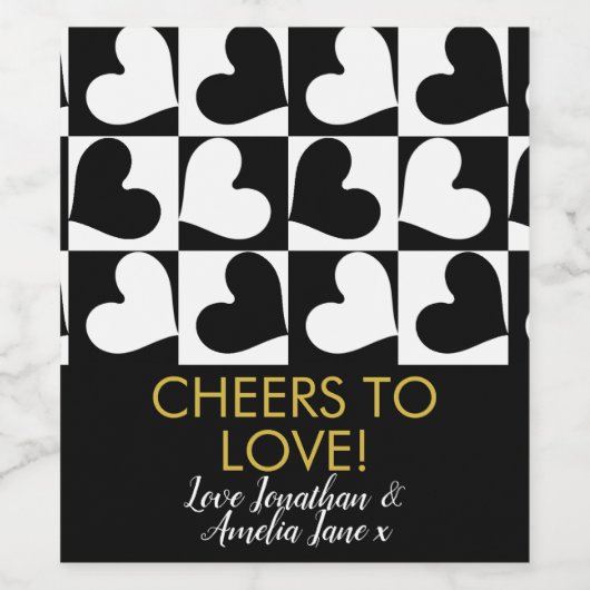 の結婚ハート愛の記念日応援 ワインラベル (シングルラベル)