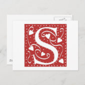 の結婚ハート文字S ポストカード (正面/裏面)