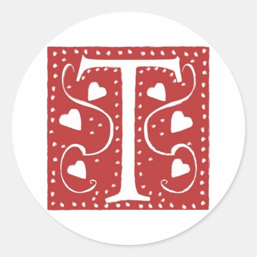 の結婚ハート文字T ラウンドシール (正面)