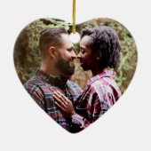 の結婚ハート矢印ミセス・ミセス・ニューライヴ・フォト セラミックオーナメント (裏面)