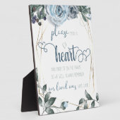 の結婚ハート署名 フォトプラーク (側面)