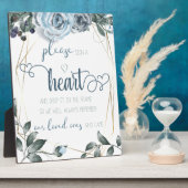 の結婚ハート署名 フォトプラーク (側面)