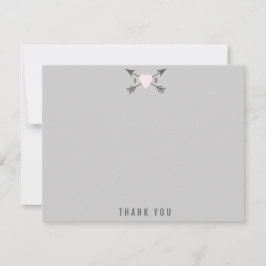 の結婚ハート+矢印Thanks Thank You Note Card ノートカード